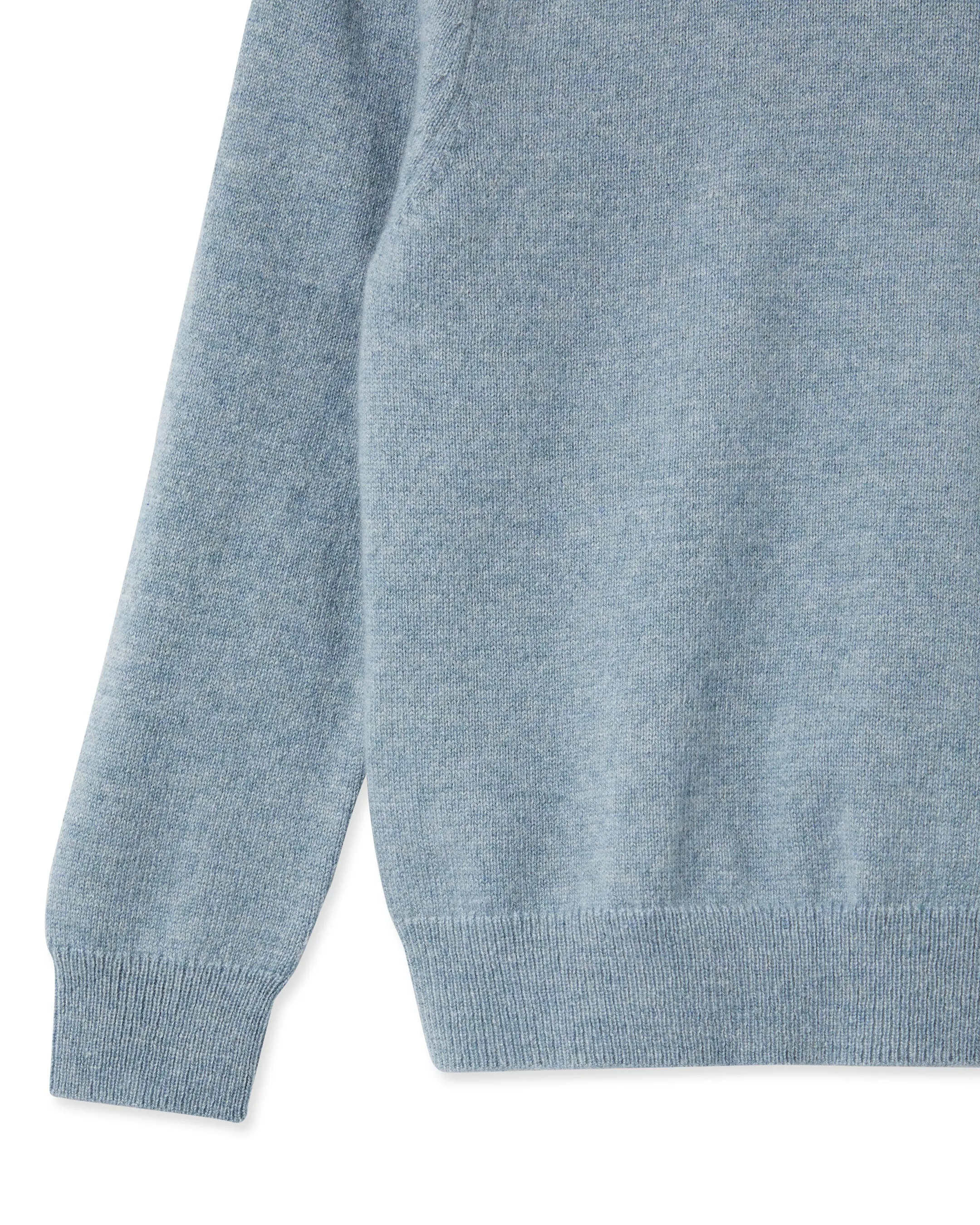 Girls Round Neck Cashmere Sweater Heather Blue