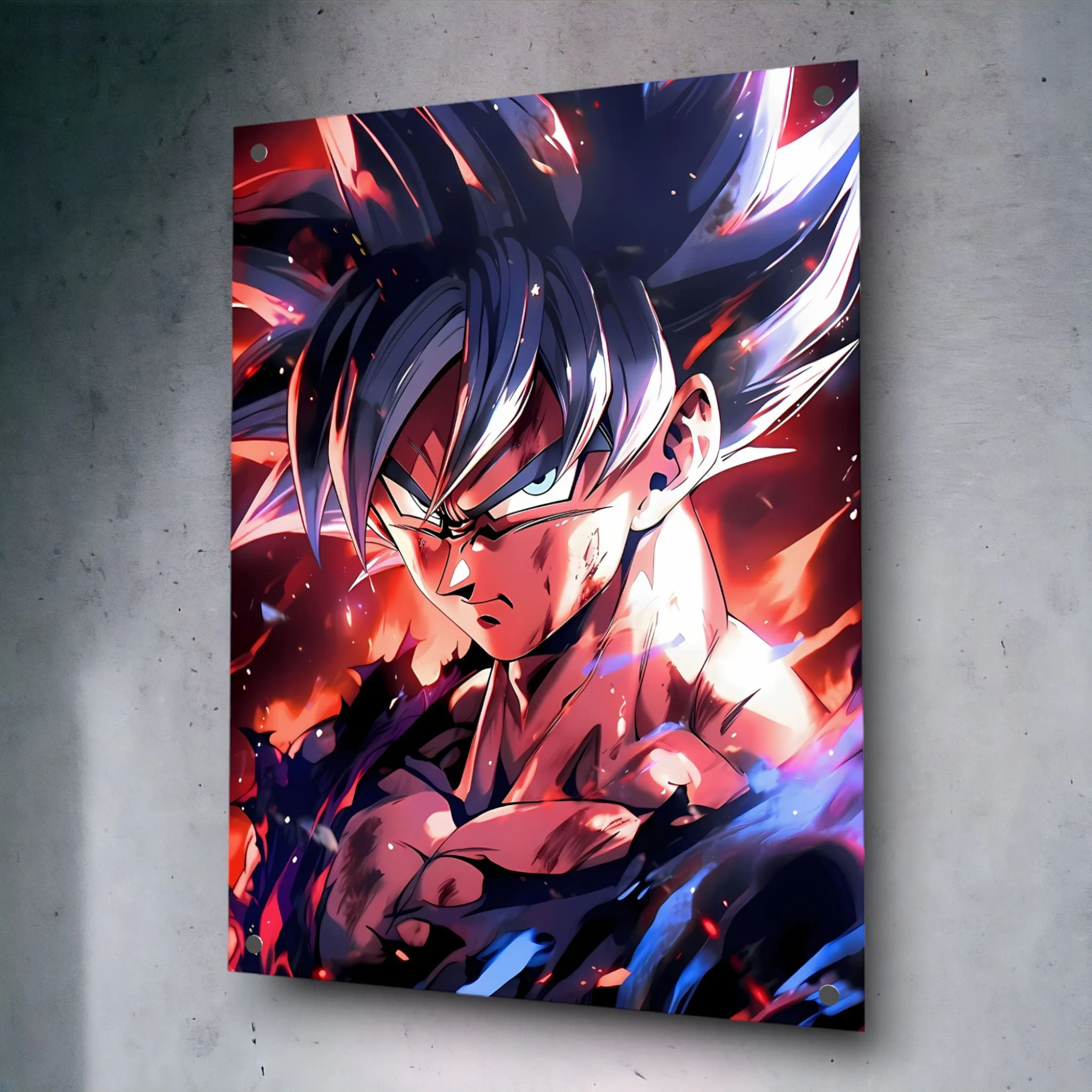 Goku (The Flames) Anime" Acrylic Wall Art