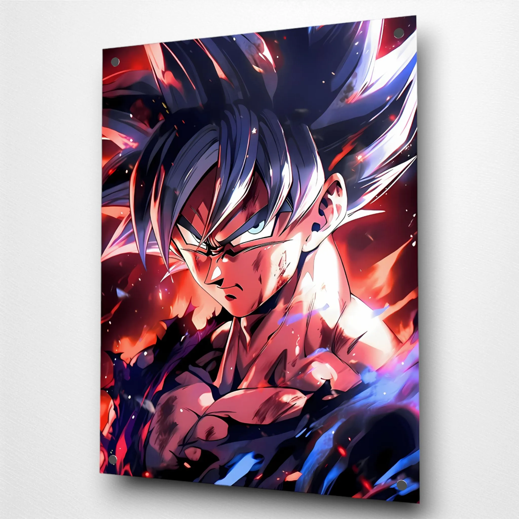 Goku (The Flames) Anime" Acrylic Wall Art