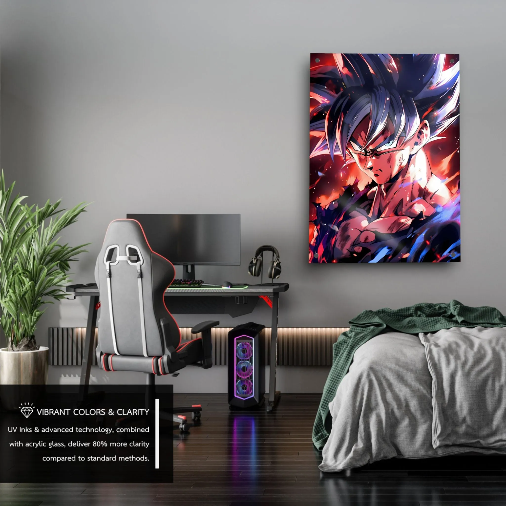 Goku (The Flames) Anime" Acrylic Wall Art