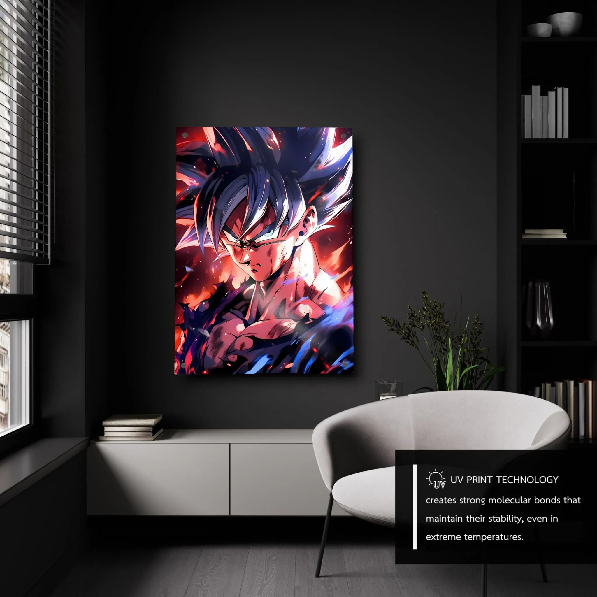 Goku (The Flames) Anime" Acrylic Wall Art