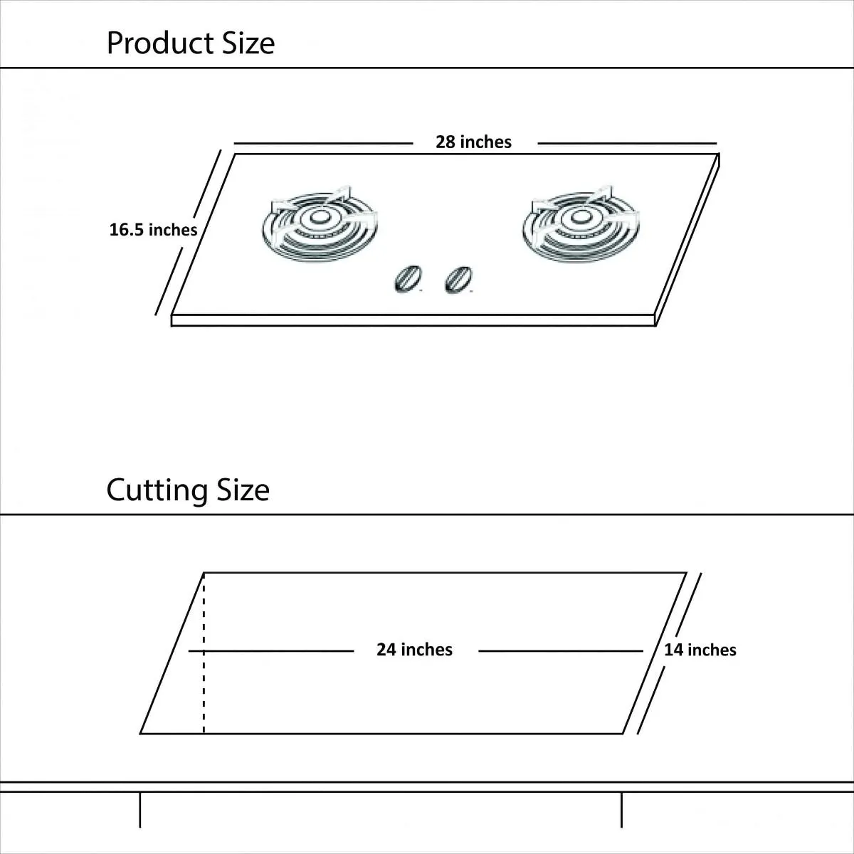 Hanco Economy Hob Stainless Steel Body 3 Burner, 710 mm, Stainless Steel Top, Imported burner, Round Heavy Grill -Model 214