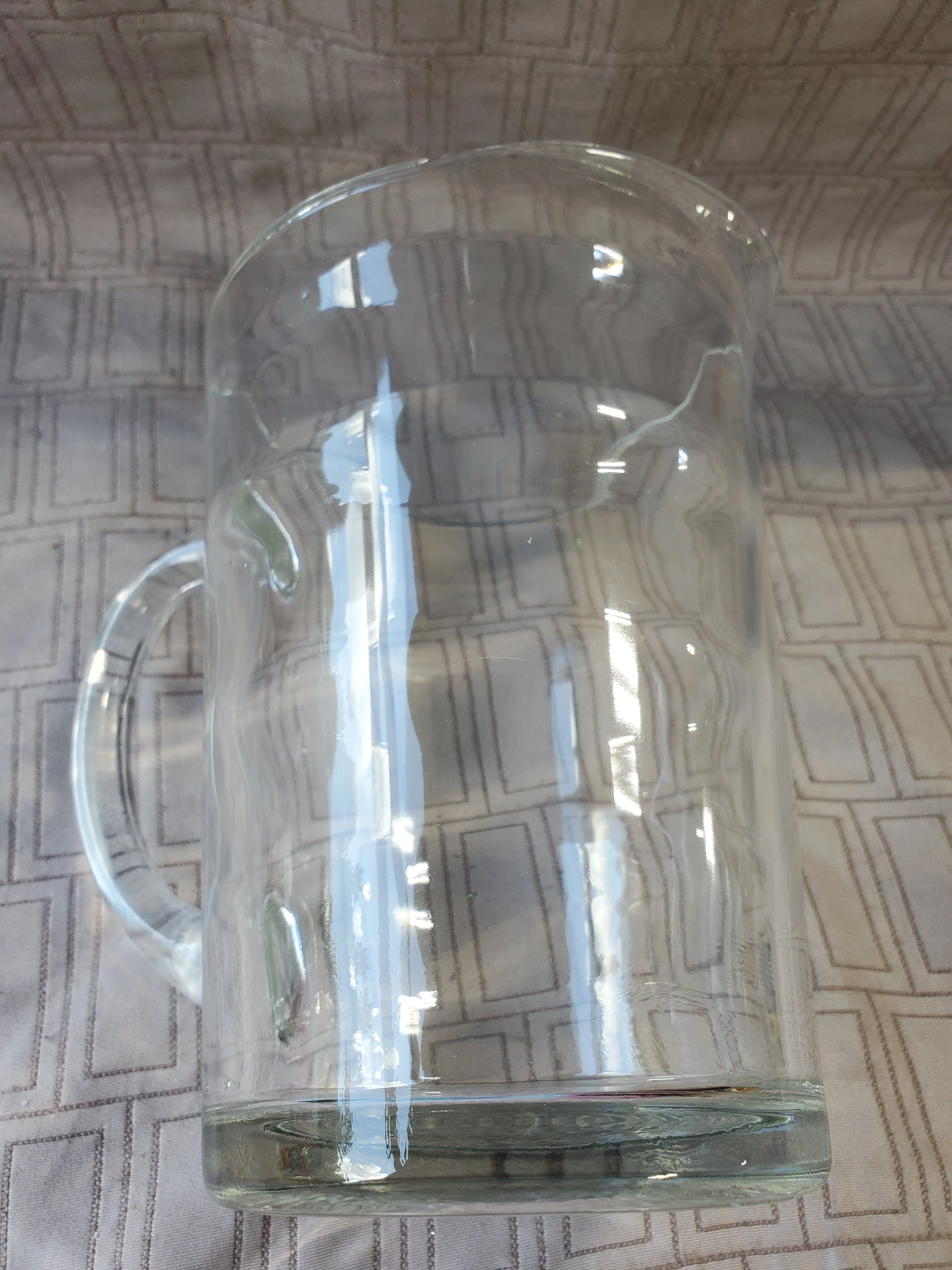 Heavy Clear Glass Water Pitcher