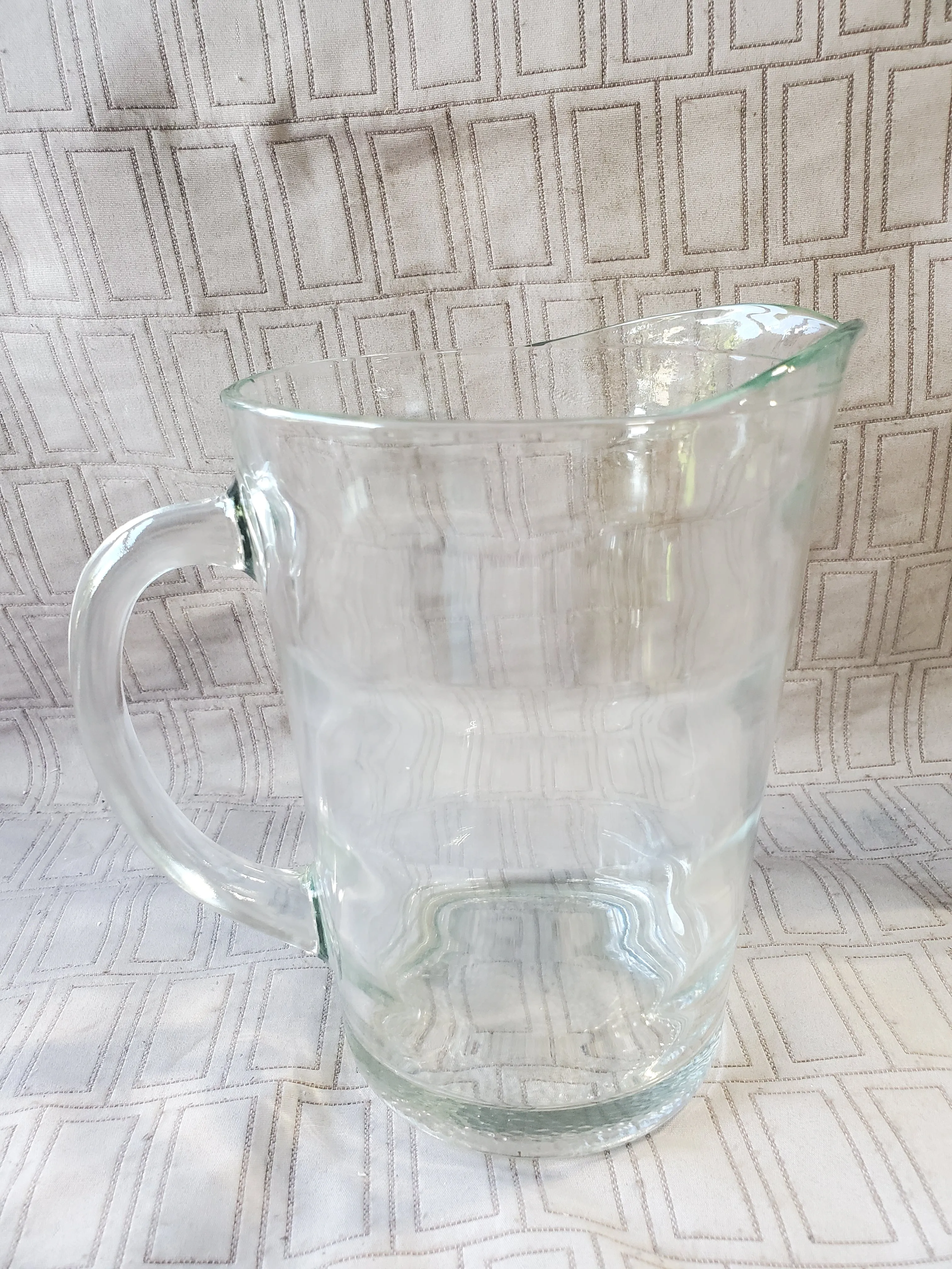 Heavy Clear Glass Water Pitcher