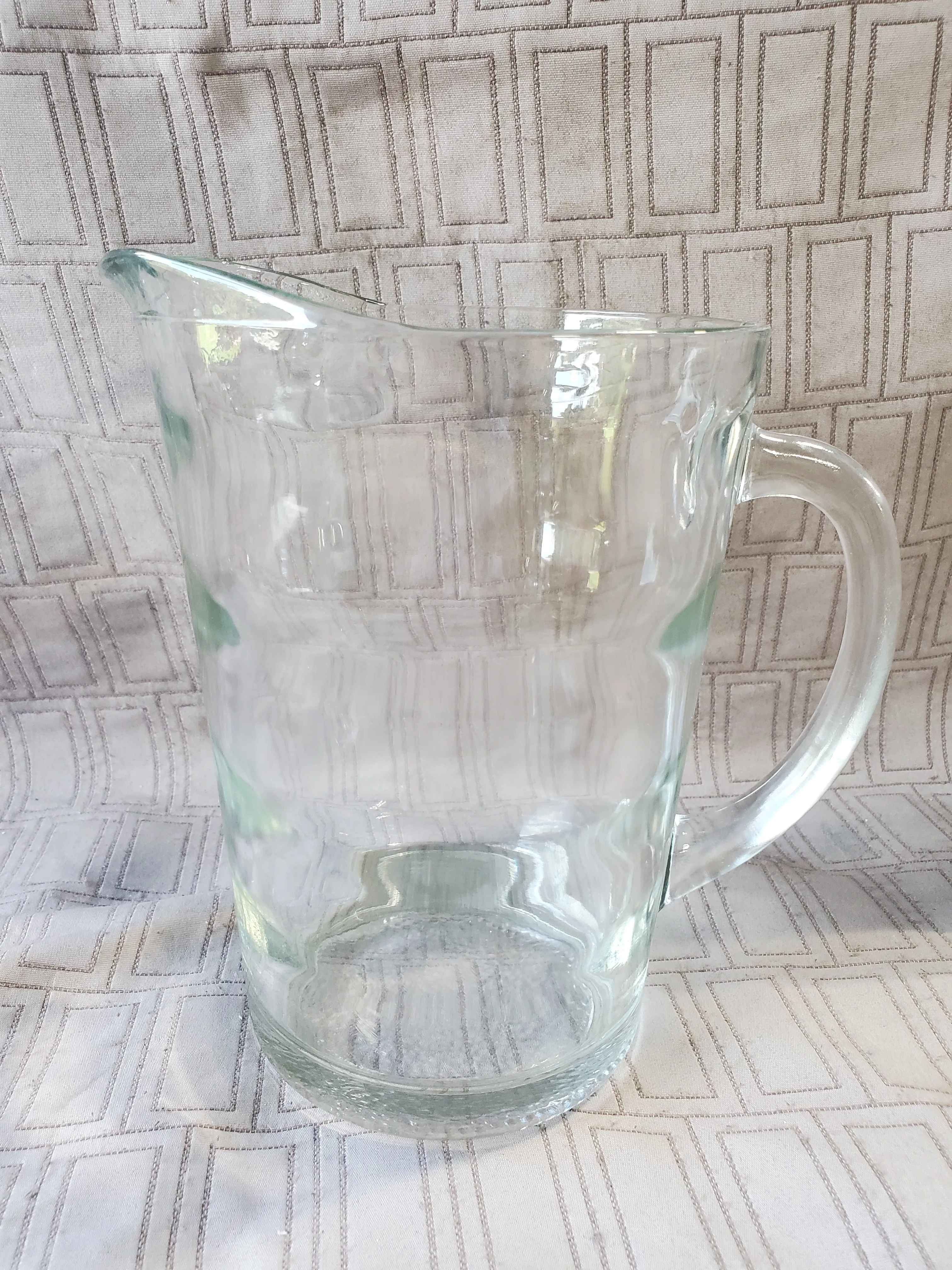 Heavy Clear Glass Water Pitcher