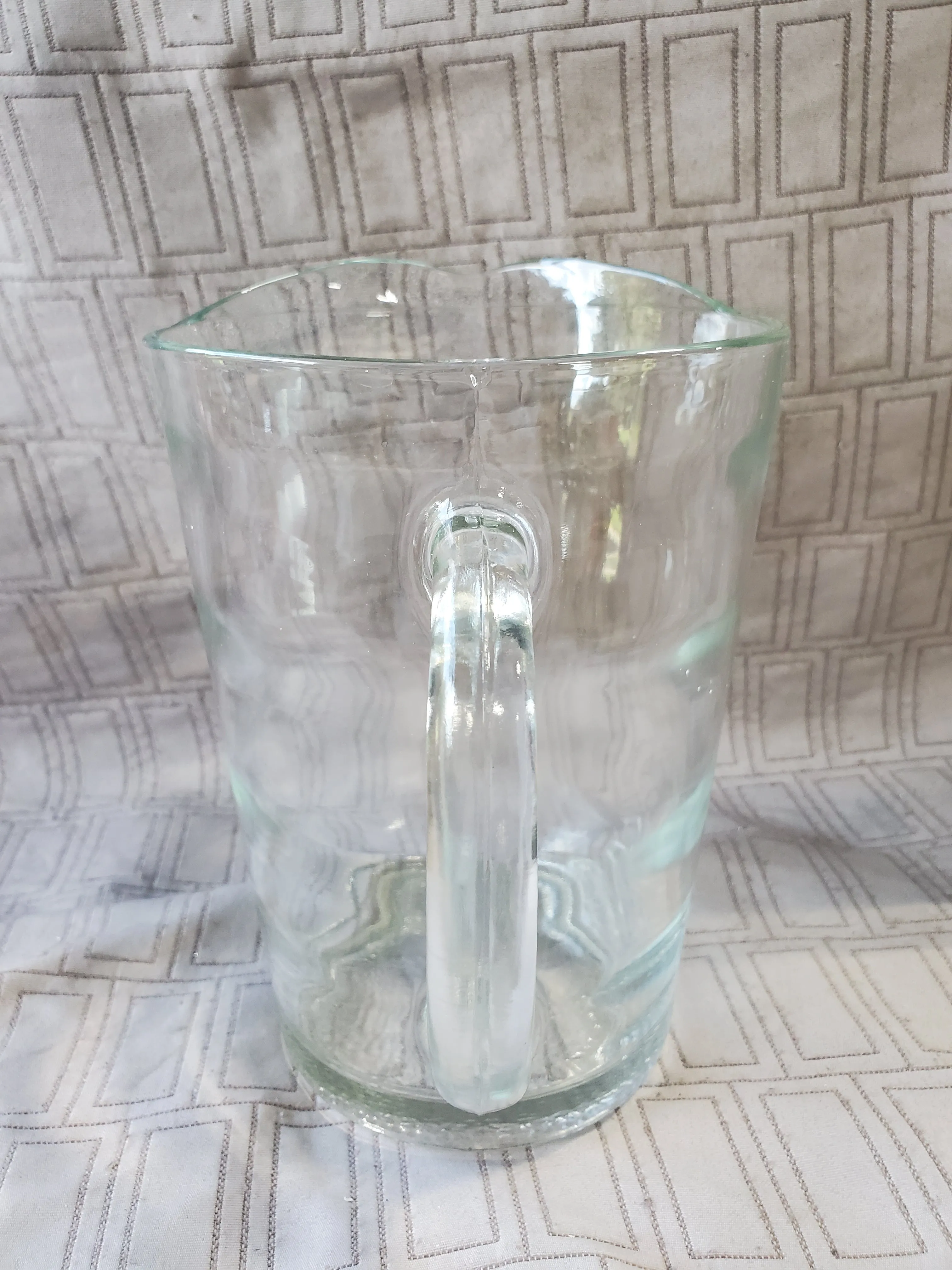 Heavy Clear Glass Water Pitcher