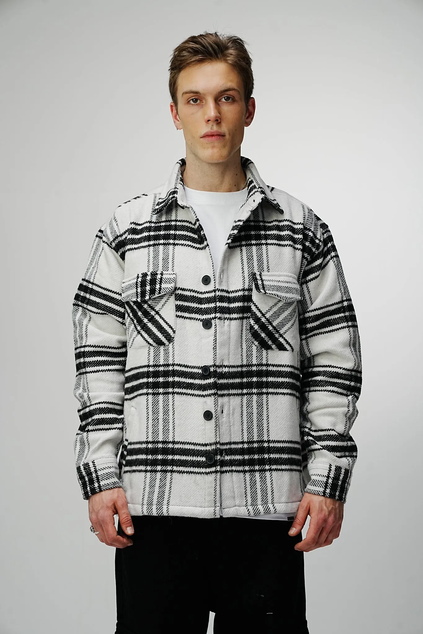 Heavy Oversized Flannel Shirt Dalmatian