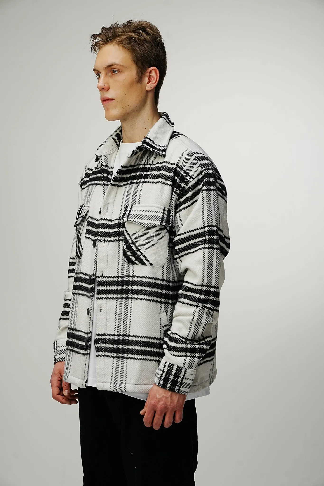 Heavy Oversized Flannel Shirt Dalmatian