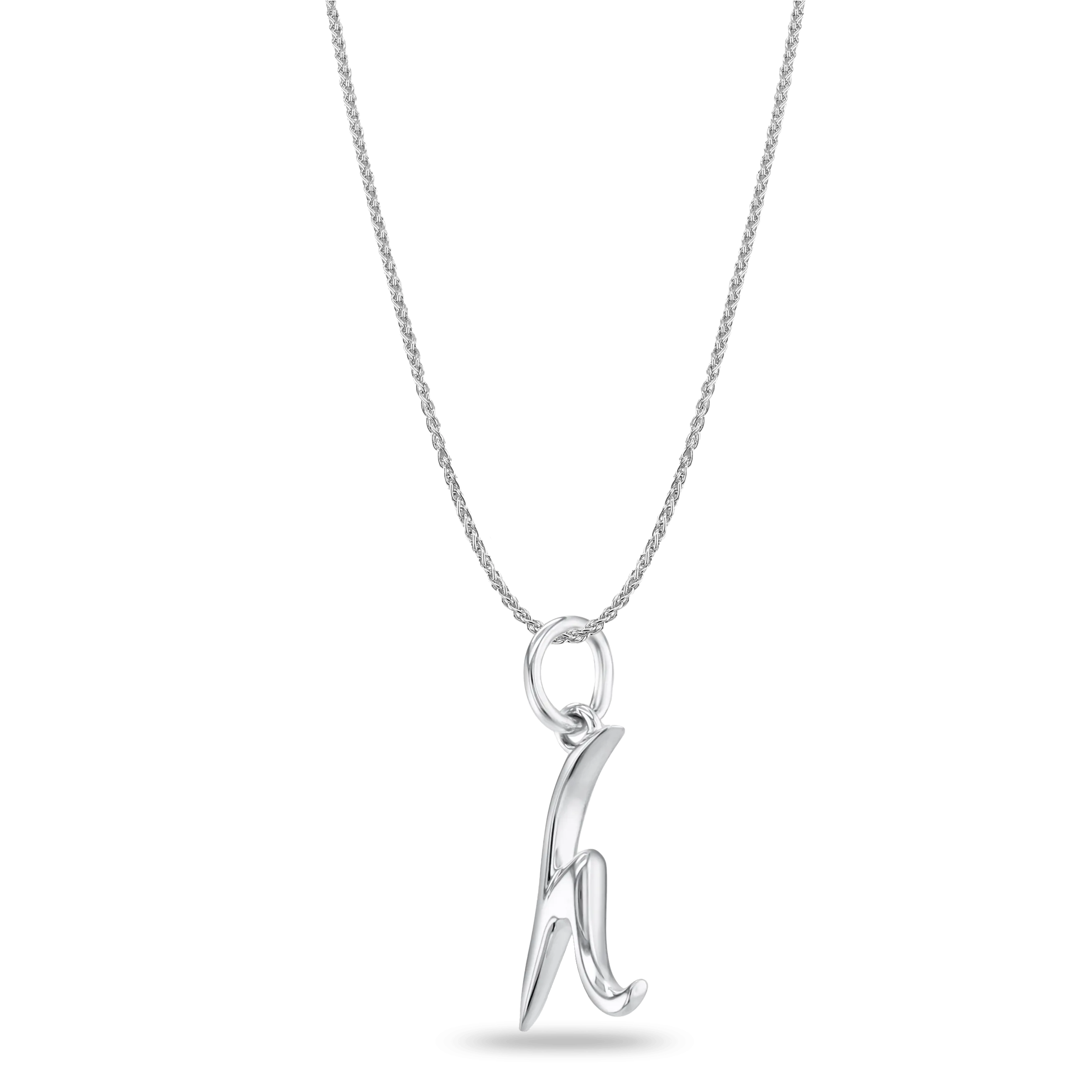 Initial H Love Letter Mini Pendant in Silver