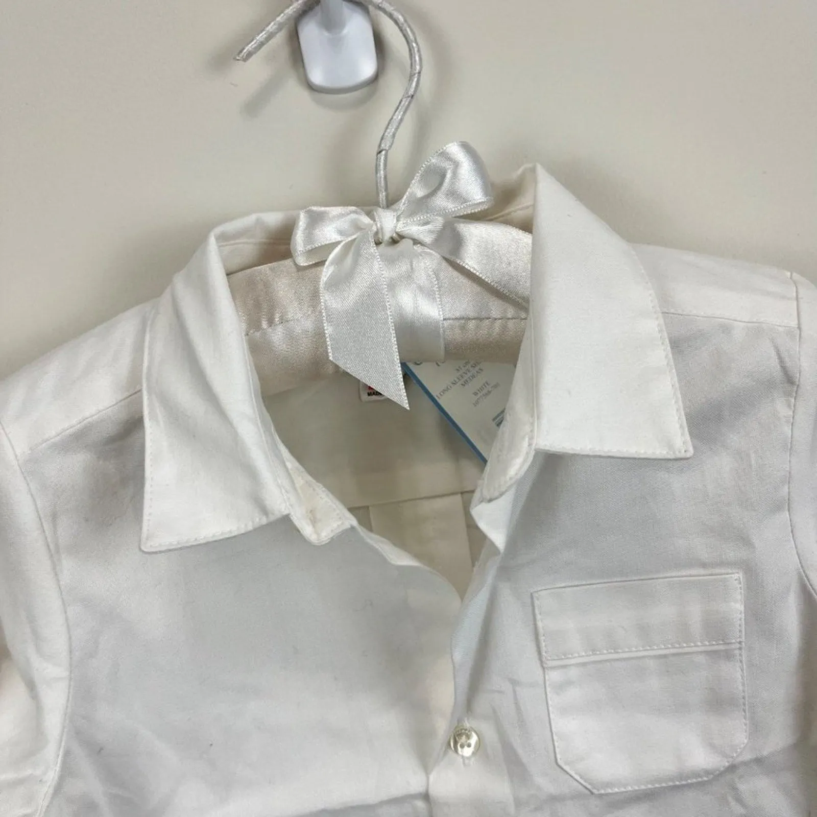 Jacadi Paris Boys Long Sleeve White Dress Shirt 18 Months NWT