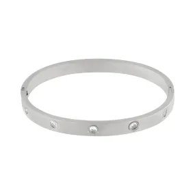 Joy Waterproof CZ Crystal Bangle Silver Plating