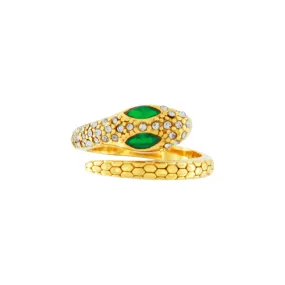 Joy Waterproof CZ Snake Ring 18K Gold Plating