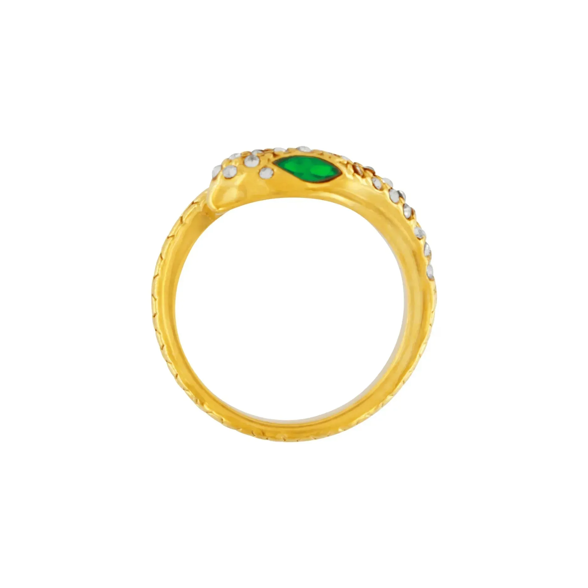 Joy Waterproof CZ Snake Ring 18K Gold Plating