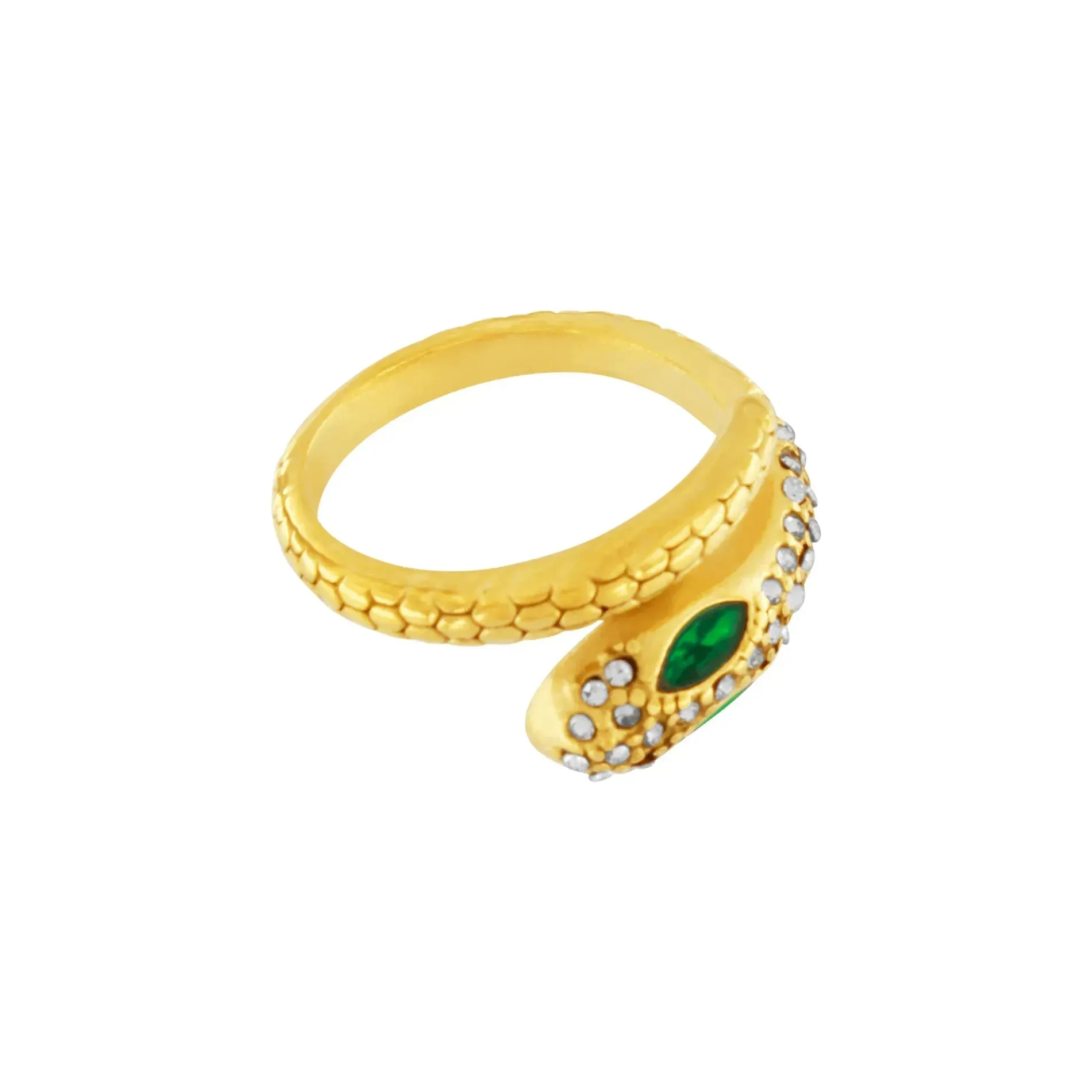 Joy Waterproof CZ Snake Ring 18K Gold Plating