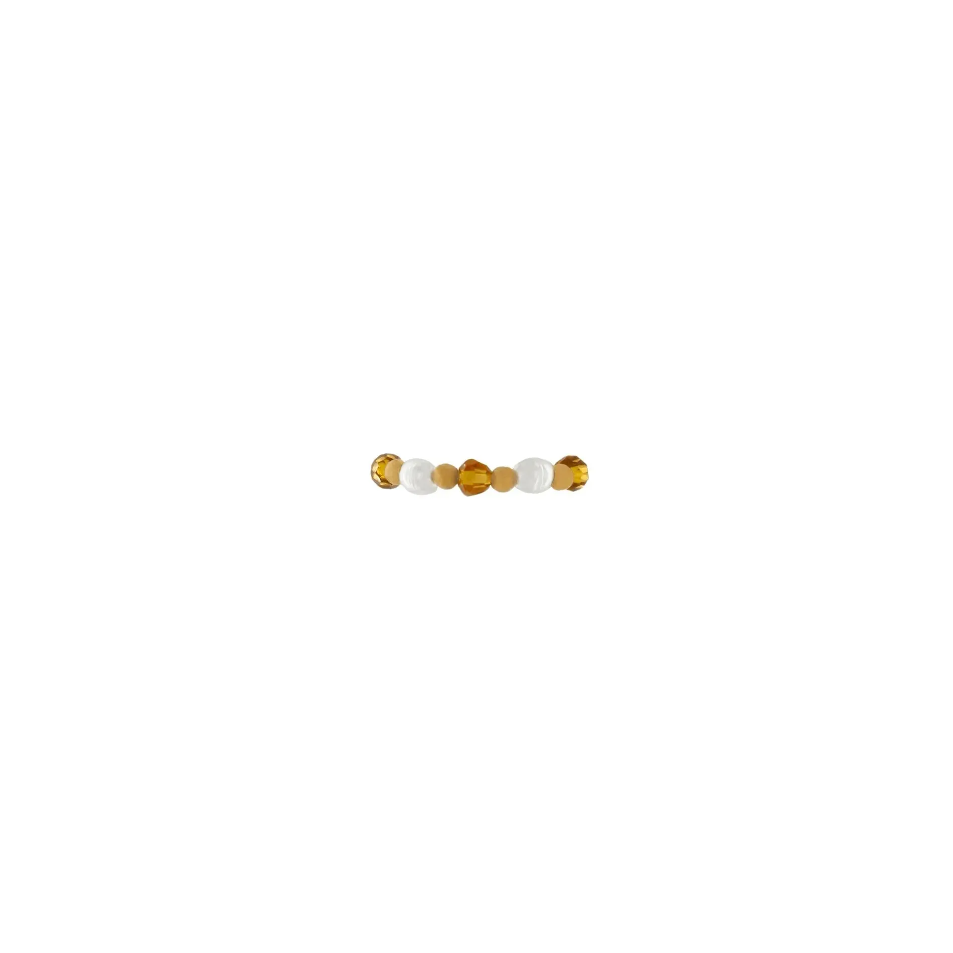 Joy Waterproof Elastic Pearl Mix Ring 18K Gold Plating