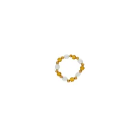 Joy Waterproof Elastic Pearl Mix Ring 18K Gold Plating