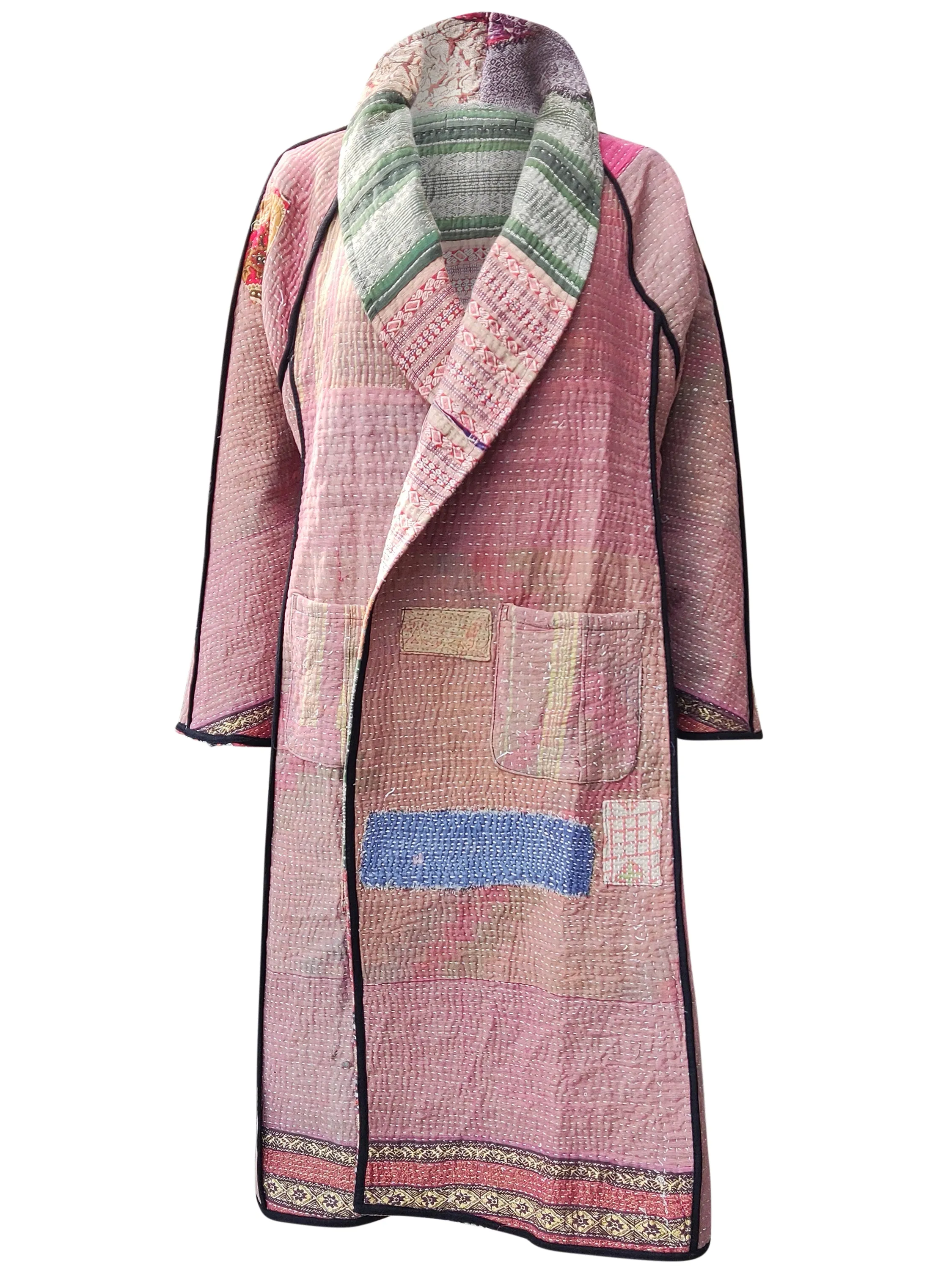 kantha vintage coat long surprise me