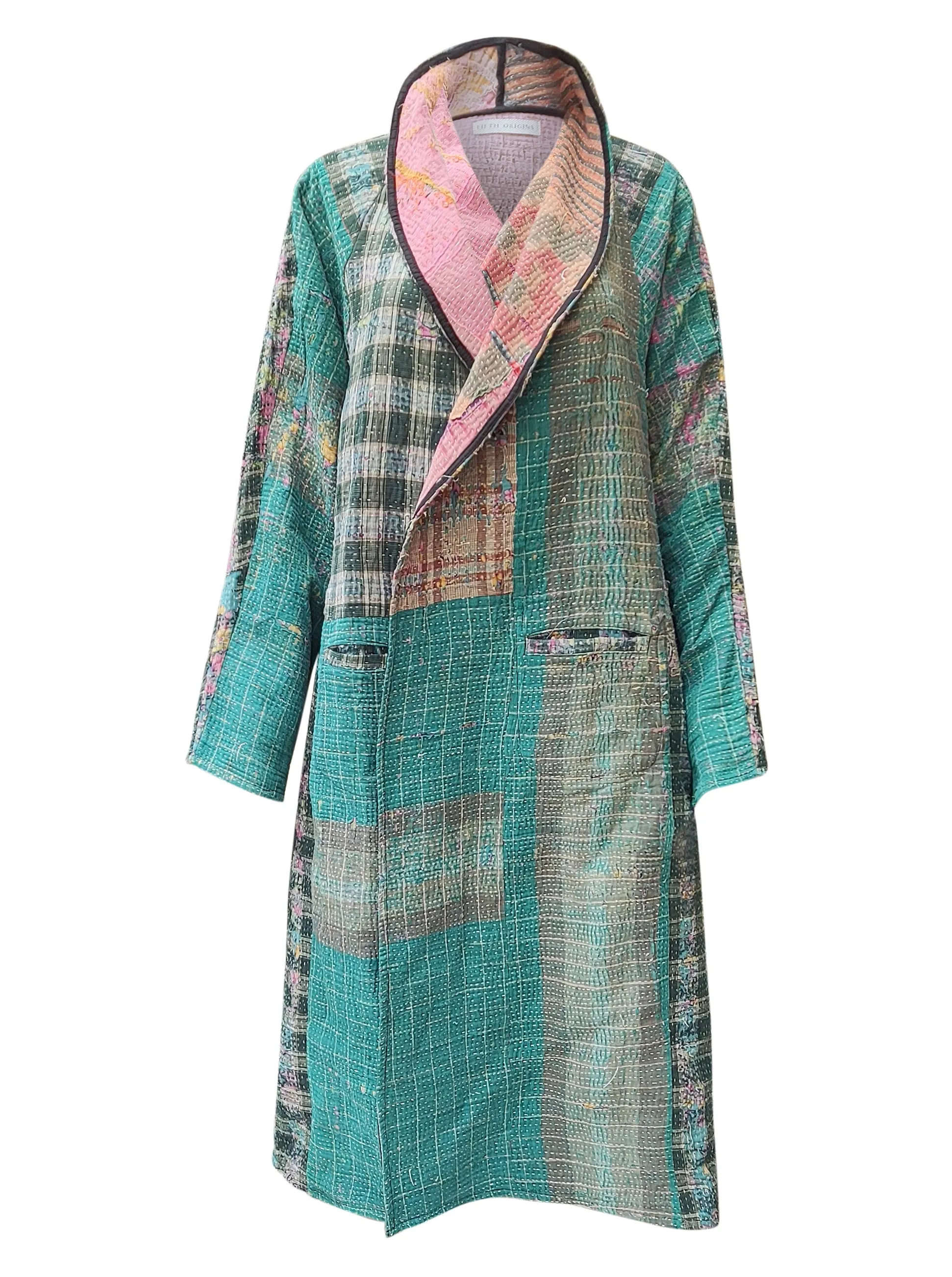 kantha vintage coat long surprise me