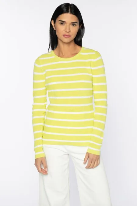 Kinross Cashmere Thermal Striped Crew