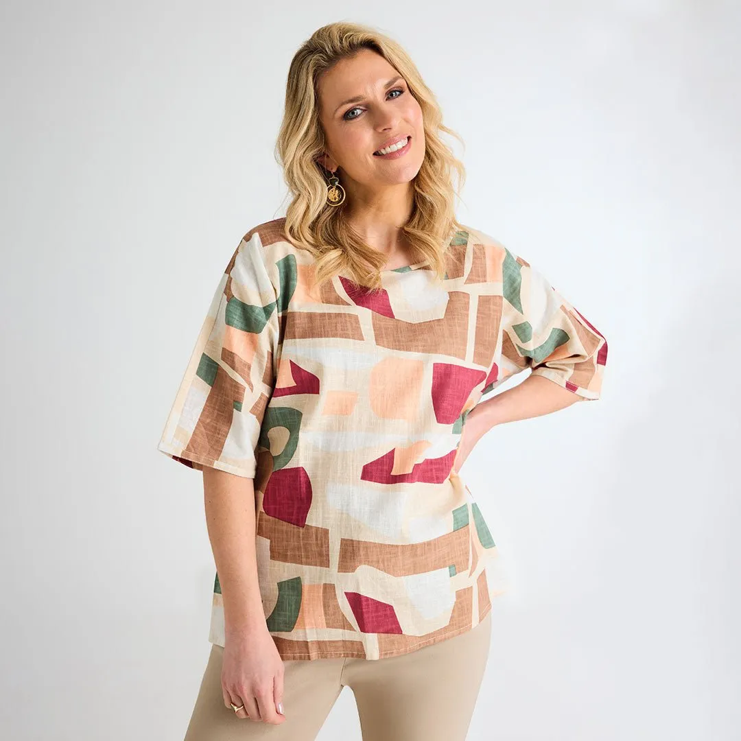 Ladies Abstract Print Top