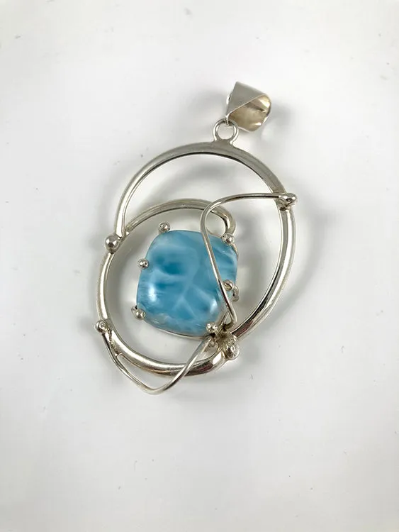 Larimar & Sterling Silver Pendant