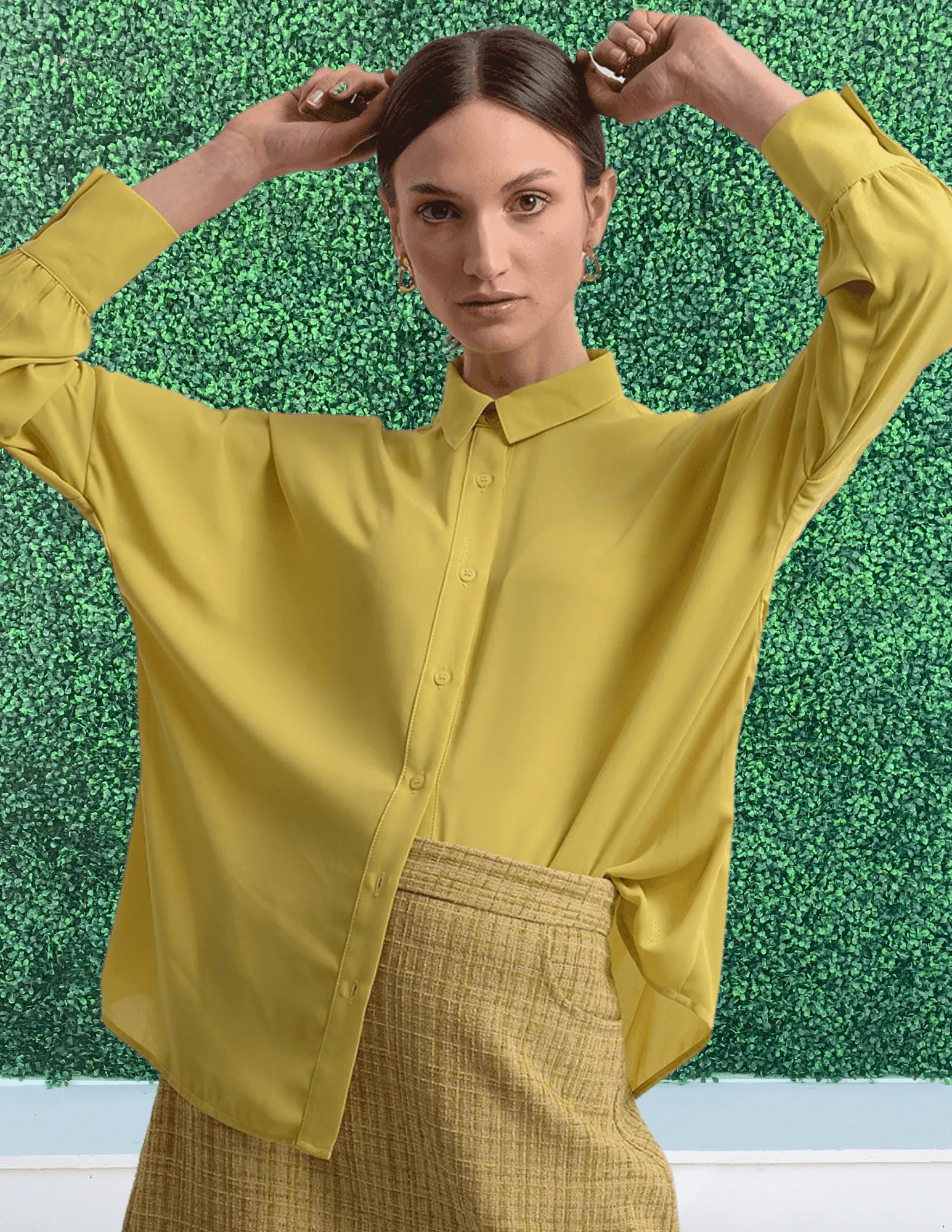 Lemon Button Down Blouse