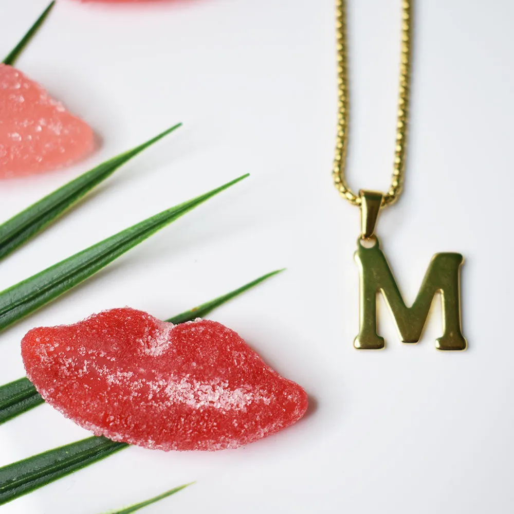 M Initial Pendant Necklace