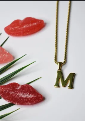 M Initial Pendant Necklace