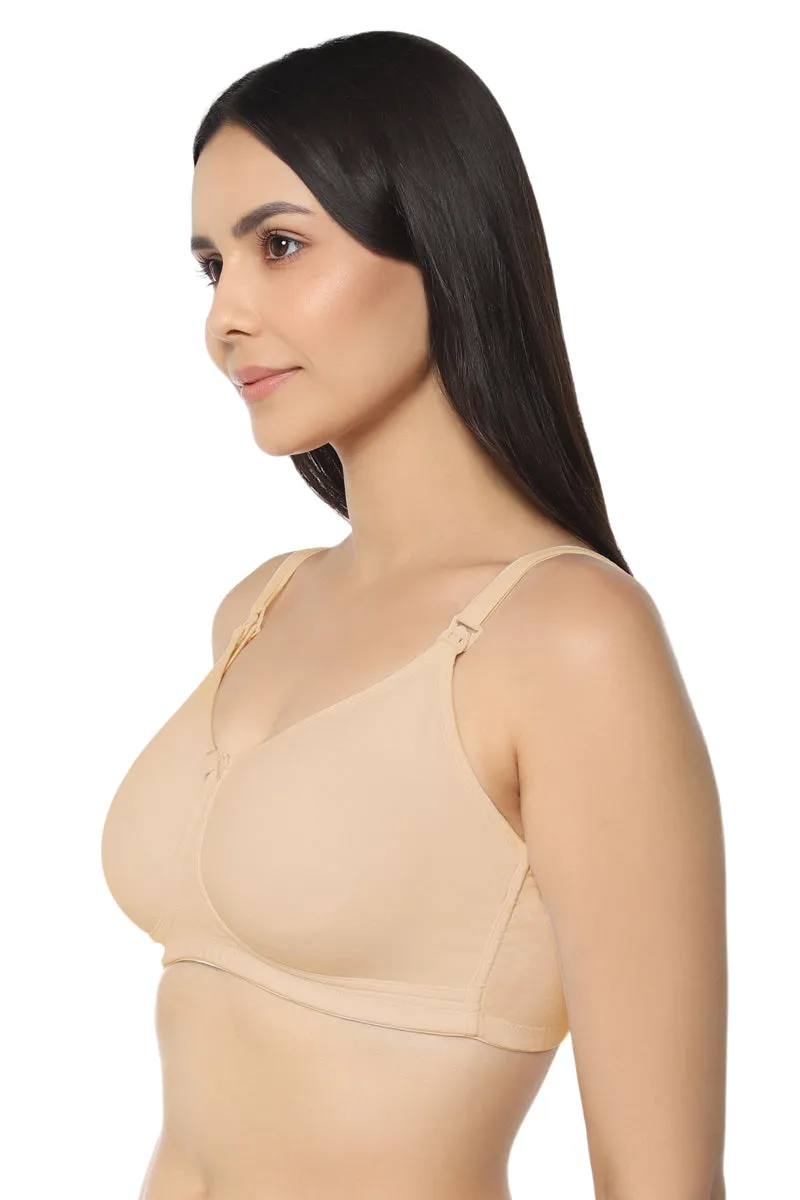 Maternity Non-padded Non-wired Cotton Bra - Hazelnut