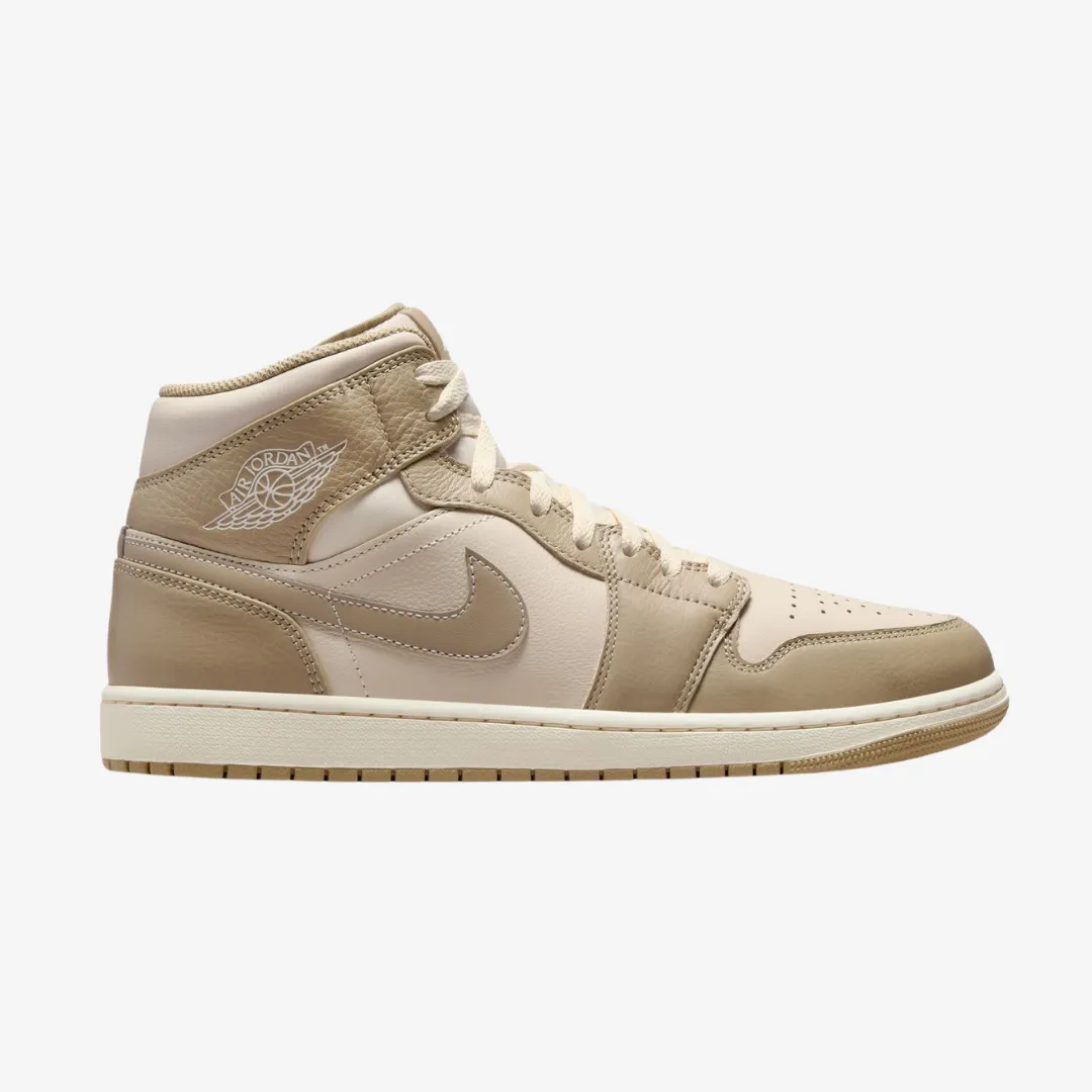 mens jordan 1 mid (legend light brown/khaki)