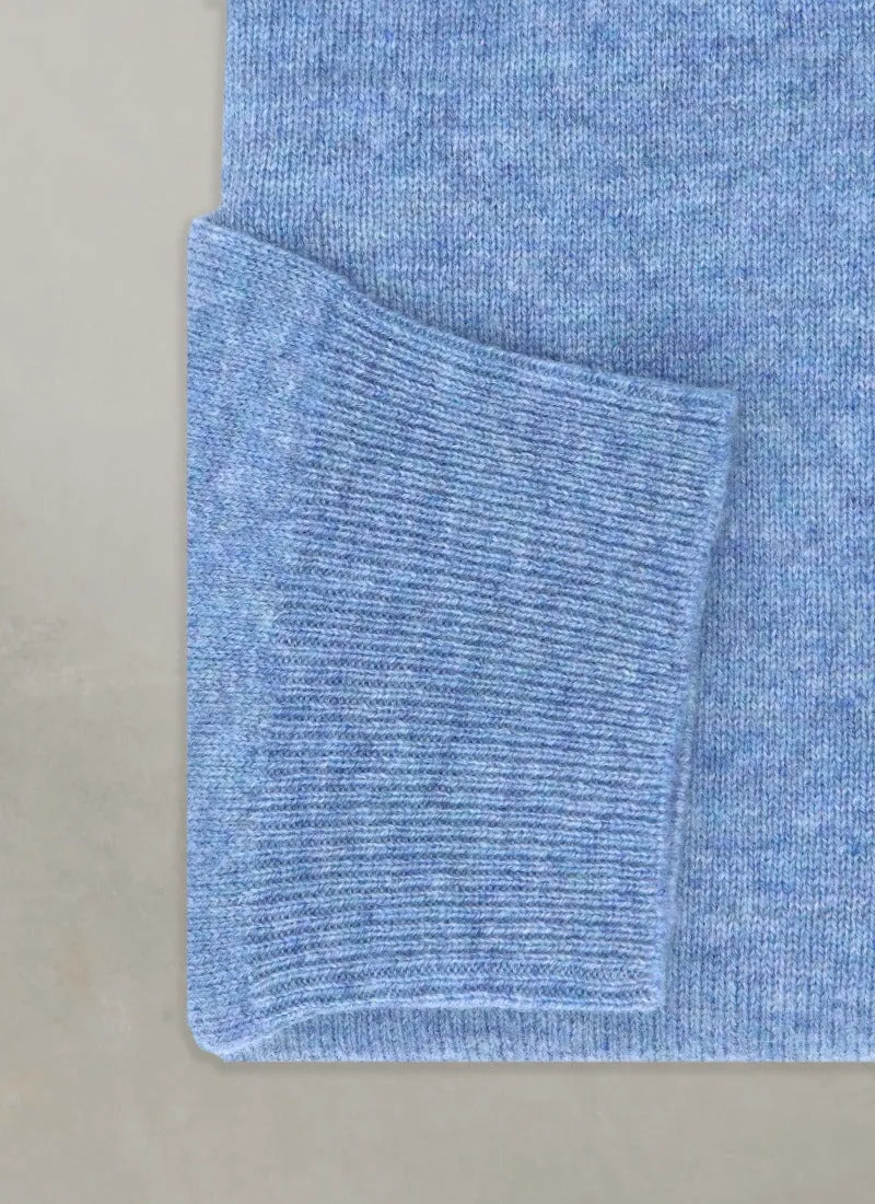 Men's Madison Quarter Zip Cashmere Sweater in Sky Blue