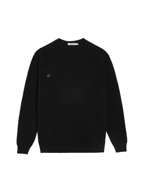 Mens Recycled Cashmere Crewneck Sweatshirt—black