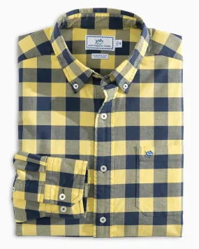 Men's Spray Avenue Buffalo Check Long Sleeve Button Up Shirt