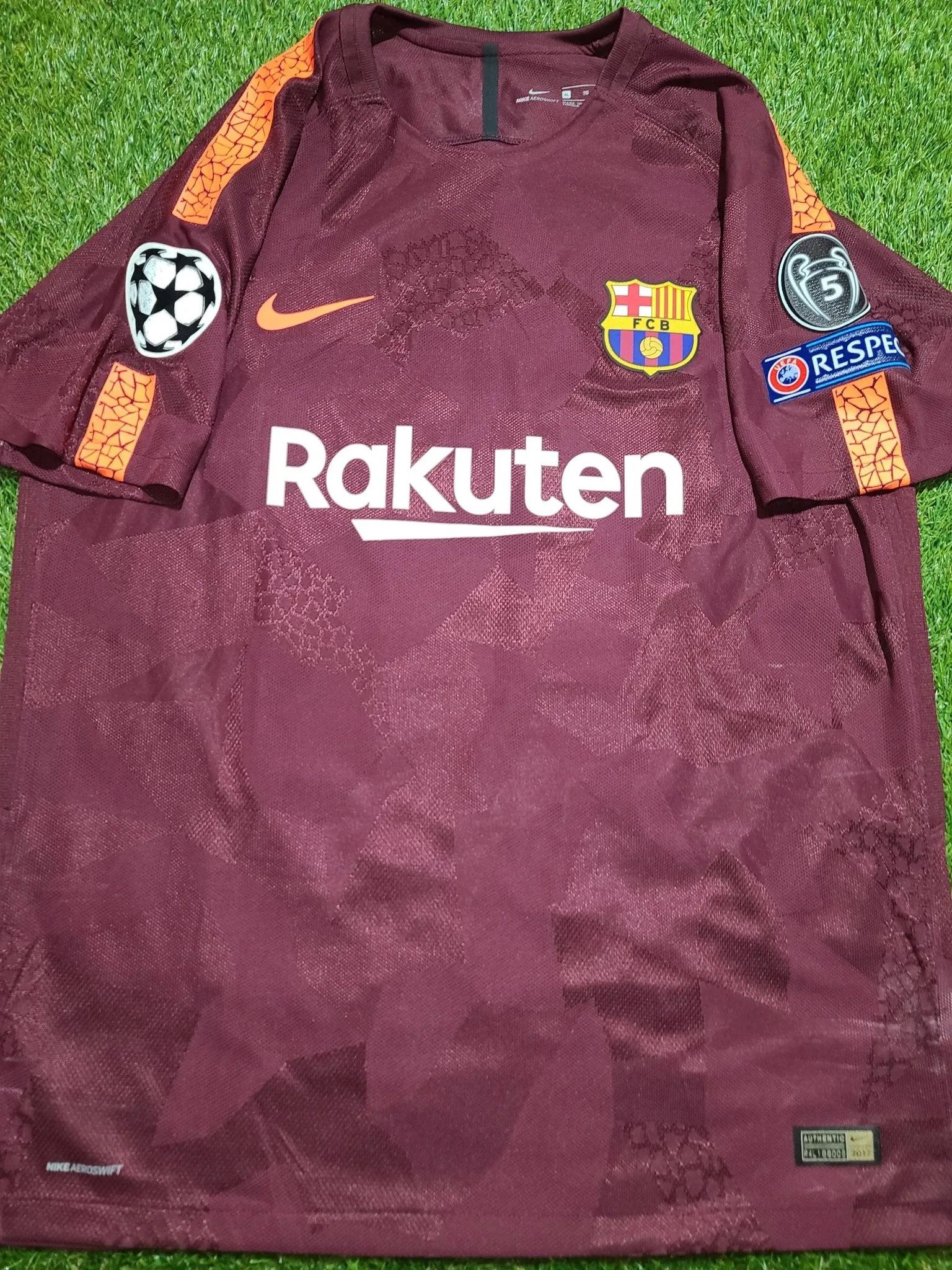 Messi Barcelona Third UEFA 2017 2018 PLAYER ISSUE Jersey Shirt XL SKU# 847188-683