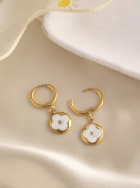 MOP Clover Drop Earrings