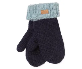 Navy Blue Mittens, Texting Mittens, 100% Wool with Fleece Lining