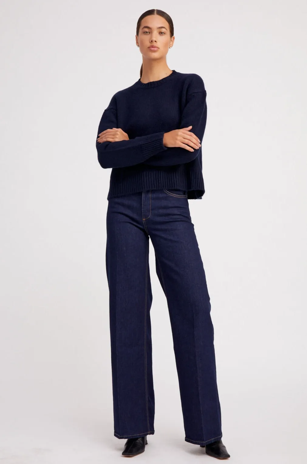 Navy Heavy Cashmere Sweater