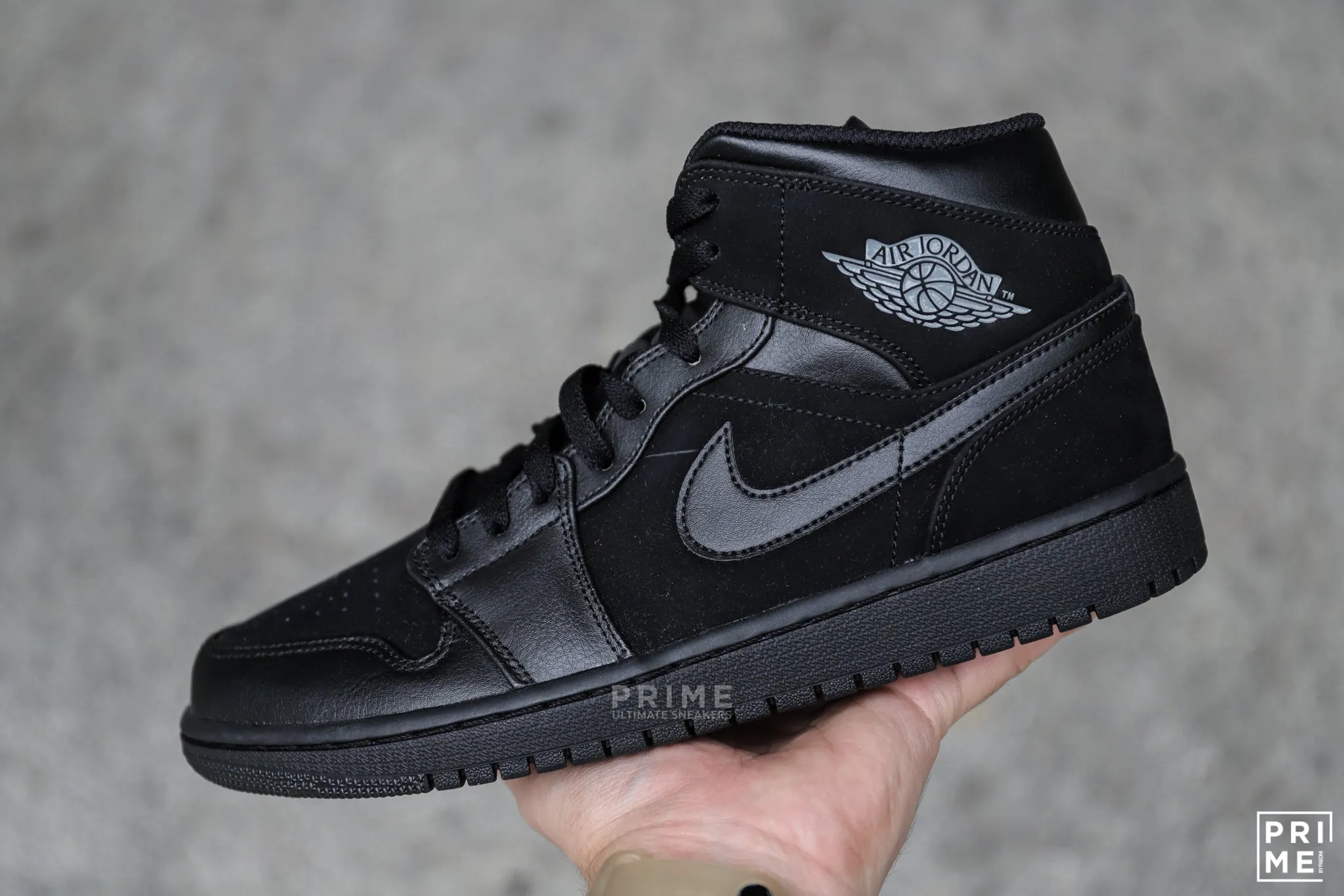 NIKE Air Jordan 1 MID BLACK - DARK  GREY-BLACK (554724-050)