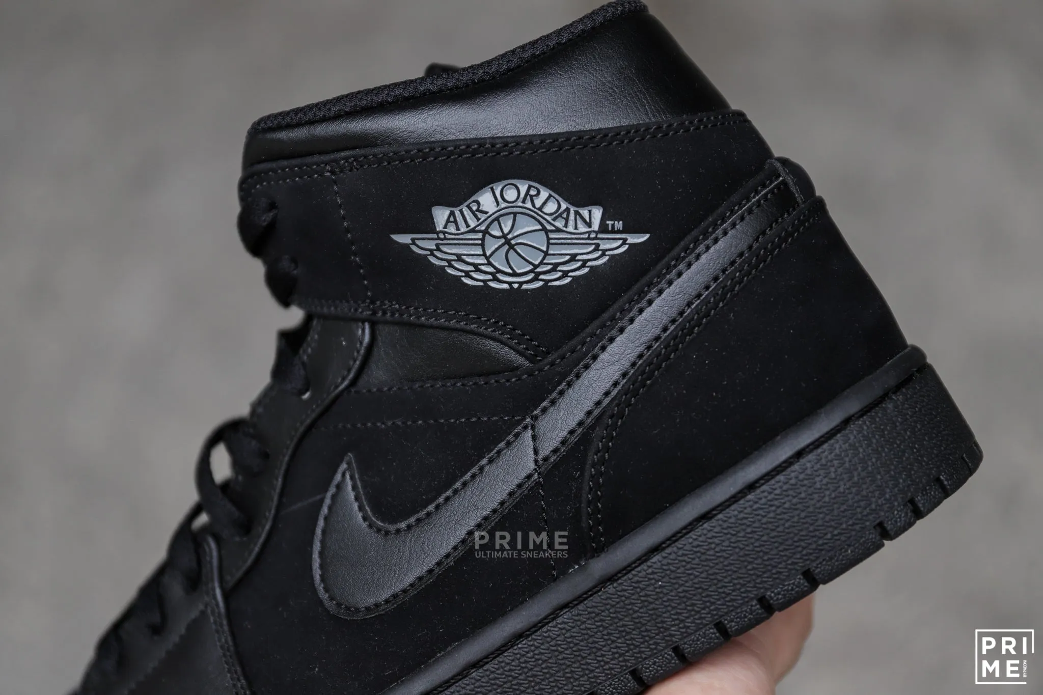 NIKE Air Jordan 1 MID BLACK - DARK  GREY-BLACK (554724-050)