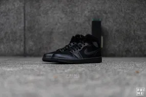 NIKE Air Jordan 1 MID BLACK - DARK  GREY-BLACK (554724-050)