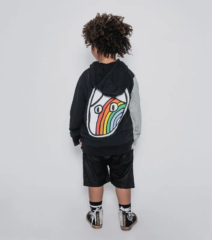 NUNUNU Rainbow Dude Patch Zip Hoodie Heather Grey/Black