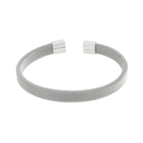 Passion Waterproof Mesh Cuff Bracelet Silver Plating