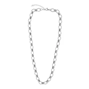 Passion Waterproof Short Bio Link Necklace Silver Plating