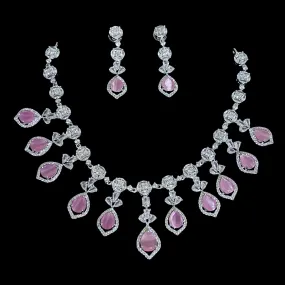 Pastel Pink Statement AD Zircon (CZ) Necklace