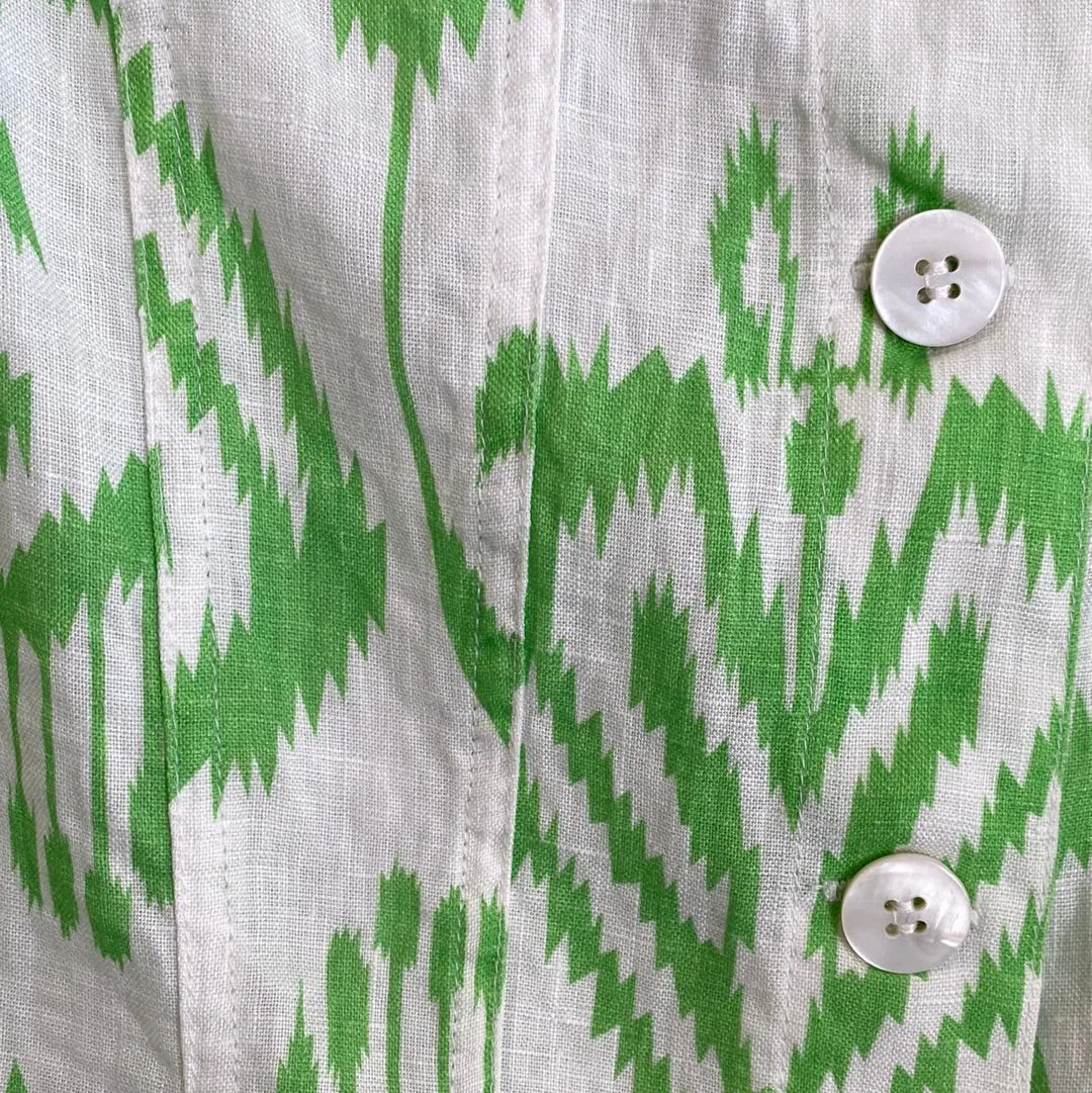 Print Jean Jacket-Green