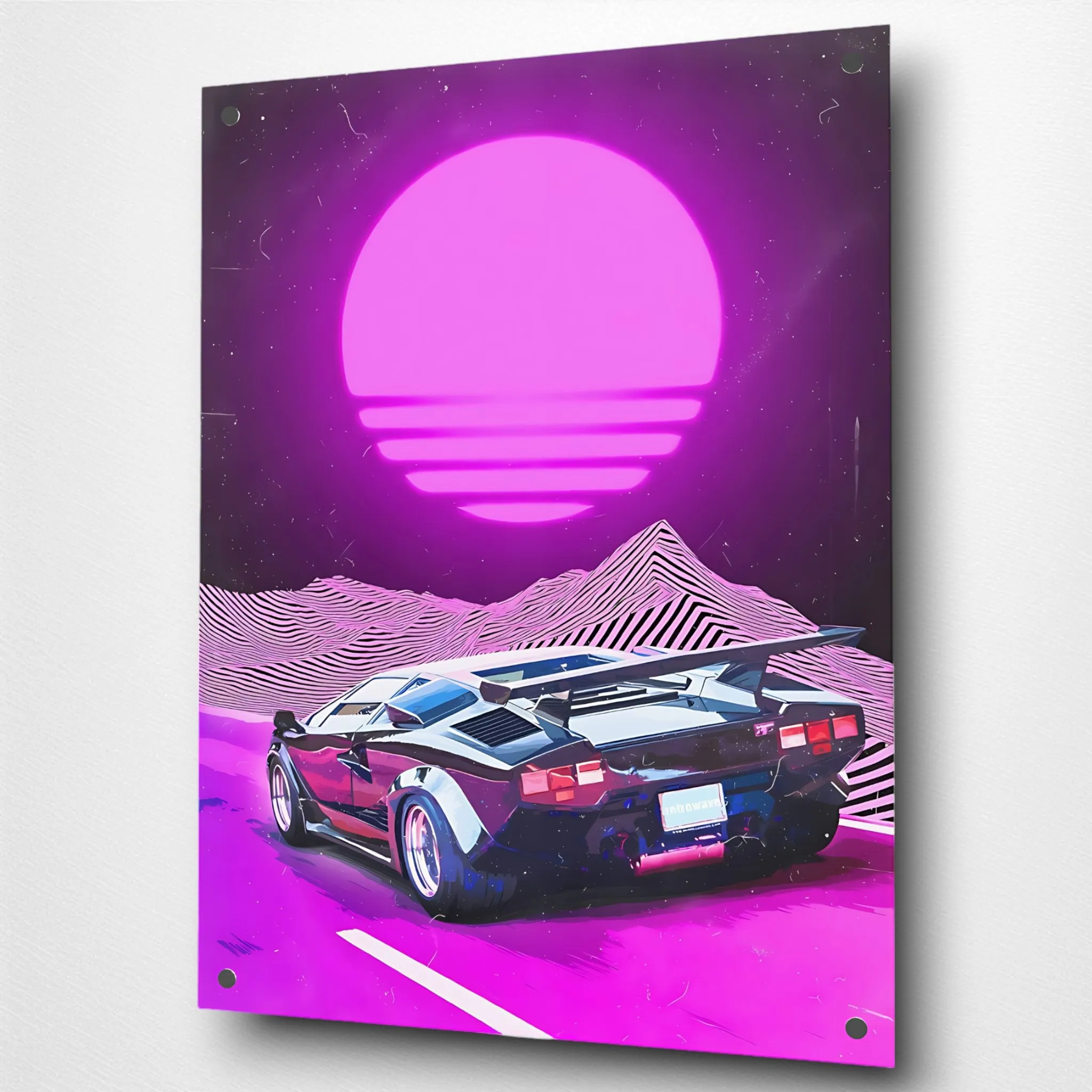 Retrowave Drive Neon (Purple) Acrylic Wall Art