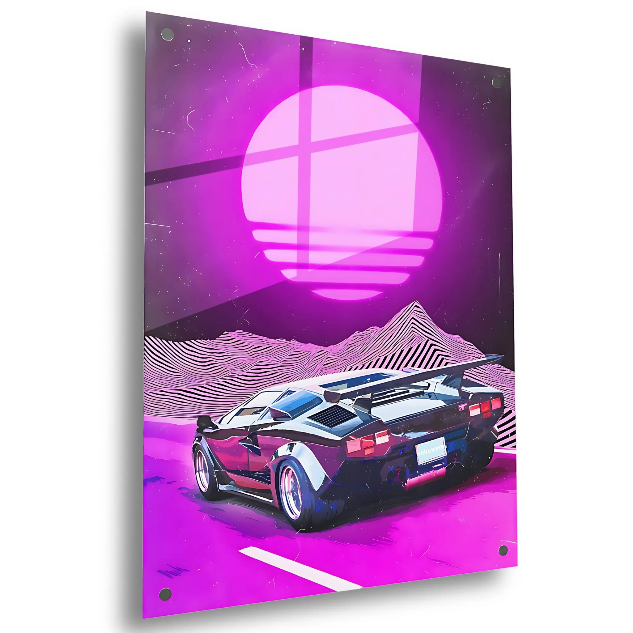 Retrowave Drive Neon (Purple) Acrylic Wall Art