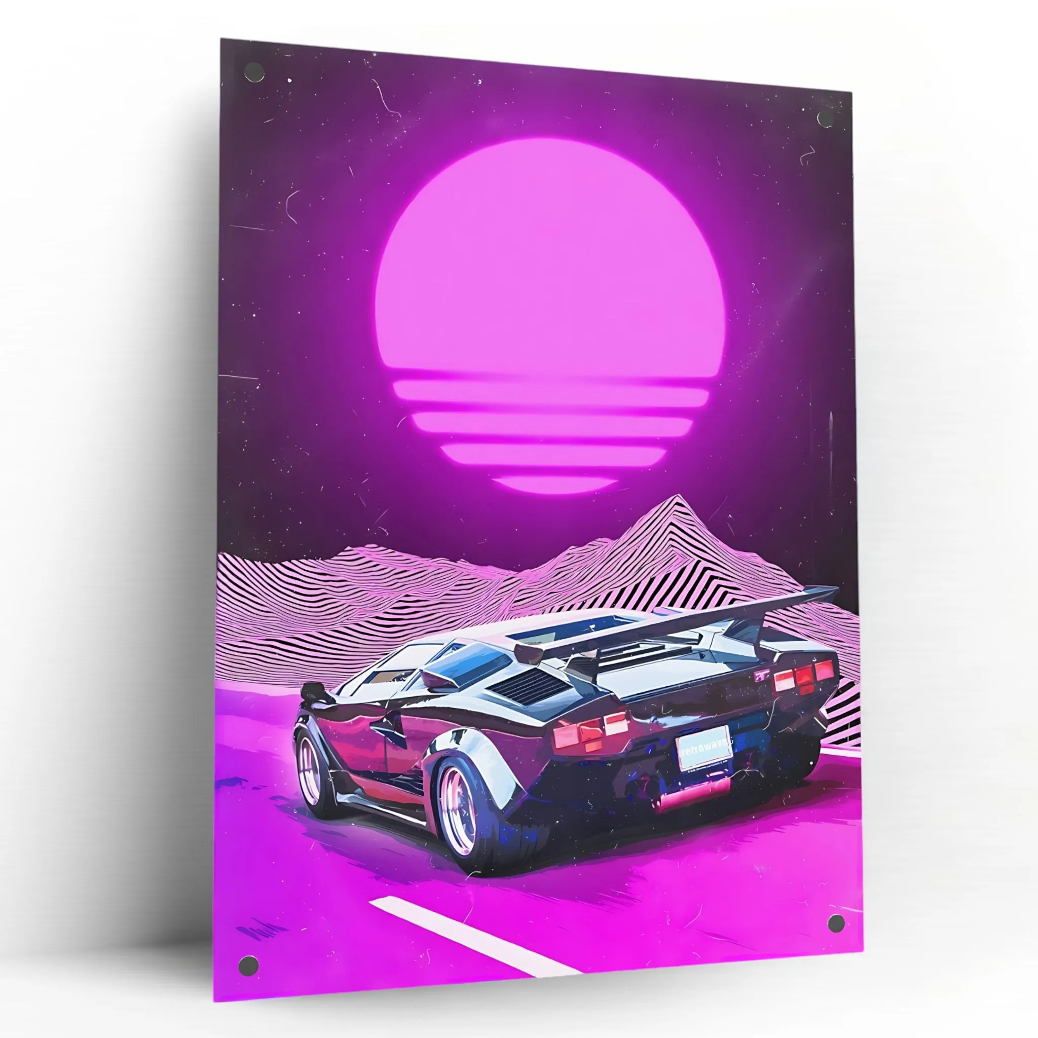 Retrowave Drive Neon (Purple) Acrylic Wall Art