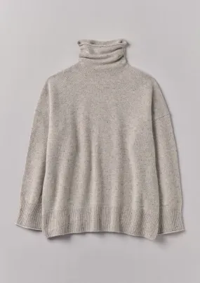 Roll Neck Wool Cashmere Sweater | Oatmeal