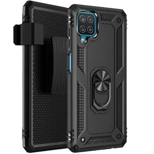 SaharaCase - Military Kickstand Case - for Samsung Galaxy A12 (2021) - Black